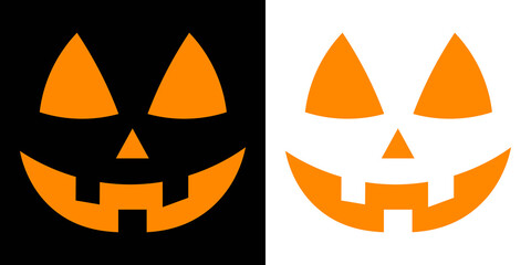 Set of Halloween scary pumpkins cut. Evil faces Halloween png set. Spooky creepy pumpkins cut. Cutting stencils and templates for Halloween, stickers, printing and digital design. Spooky faces icons.