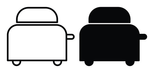 Outline and Solid Representation of Vintage Style Kitchen Appliance