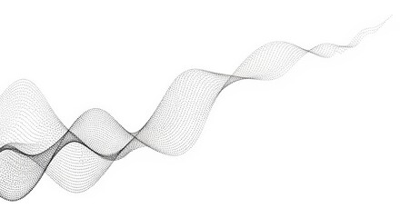 Abstract flowing wave pattern isolated on transparent background