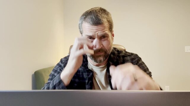 Remote Worker Struggling to Keep Sanity While Being Lonely Trying to Problem Solve in Dark Winter Days