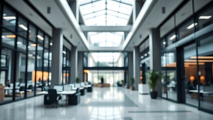 Obraz premium Modern minimalist office interior with clean architectural lines and natural lighting, professional workspace atmosphere.