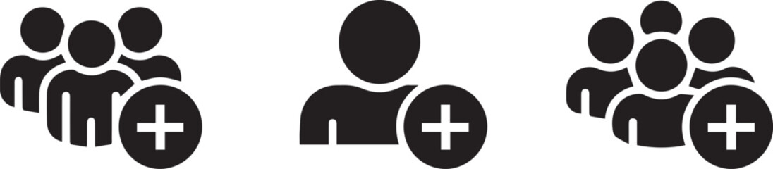 Obraz premium single user add icon with plus sign minimalist vector ui symbol for profile add and invite vector ai eps png jpeg
