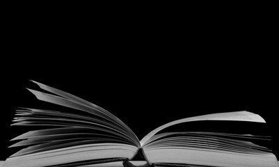 Classic reading book on dark background