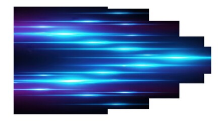 Abstract blue light streaks motion effect isolated on transparent background