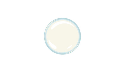 Top view of a refreshing glass of milk, presented on a pristine white background, showcasing the creamy texture and purity of this wholesome beverage, perfect for health and nutrition-related content.
