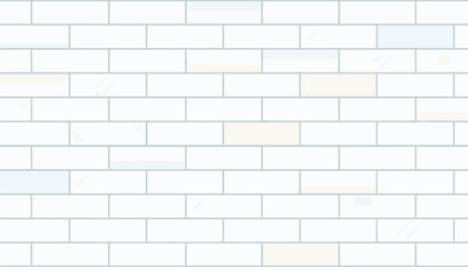 Seamless modern white brick wall texture with subtle color variations and reflective highlights, perfect for architectural backgrounds, interior design mockups, and graphic overlays, offering a clean