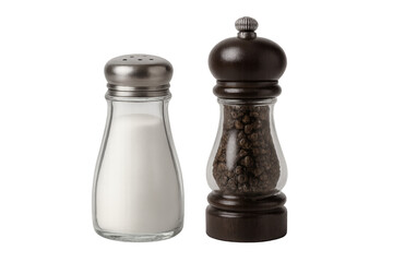 Salt shaker and pepper grinder with transparent background