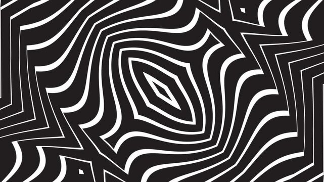 A cyclical animation of a seamless geometric patterns created in the form of an abstraction using a brushcartoon technique in a fantasy style containing elements of lines and bizarre shapes