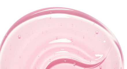 pastel pink glossy gel texture, macro close-up, smooth curved surface, transparent skincare serum or mask concept, soft reflections, photorealistic clean design, bright white background