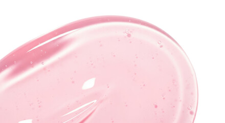 pastel pink glossy gel texture, macro close-up, smooth curved surface, transparent skincare serum or mask concept, soft reflections, photorealistic clean design, bright white background