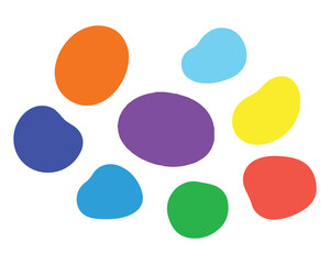 Abstract arrangement of vibrant colorful shapes on white background illustration concept