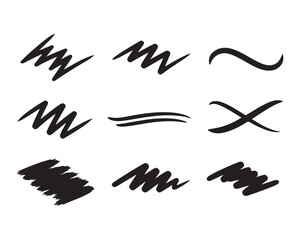 Obraz premium Various grunge brush strokes abstract elements for design enhancement tool