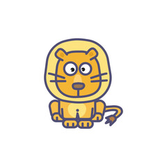 funny cartoon lion character illustration