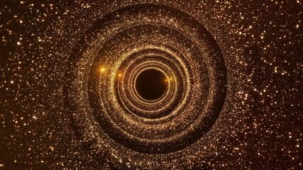 A tunnel event Golden Glitter sparkling particles concert dance game music stage party openers titles led tunnel sparks black background Birthday, Anniversary, new year, event, Christmas, Festival - Powered by Adobe