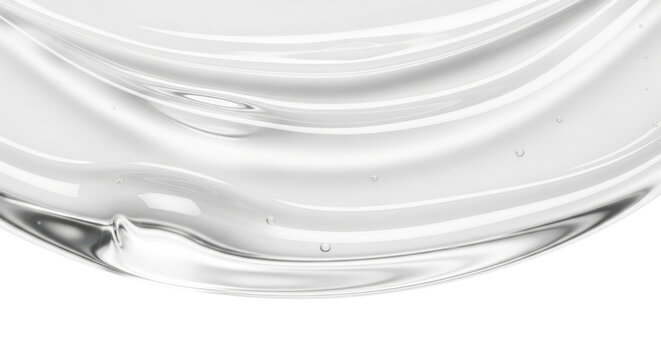 Gel serum texture. Clear skin care liquid drops. Water drops. Cosmetic product swatch isolated on white background