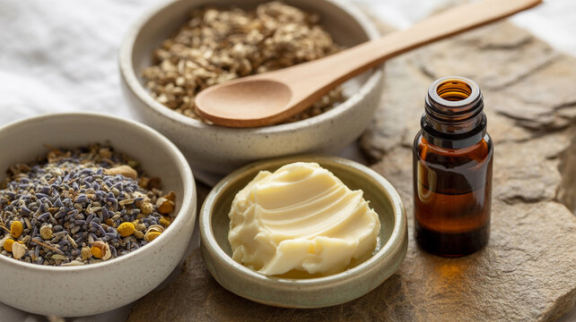 Nahaufnahme nat&uuml;rliche Hautpflege Zutaten Textur