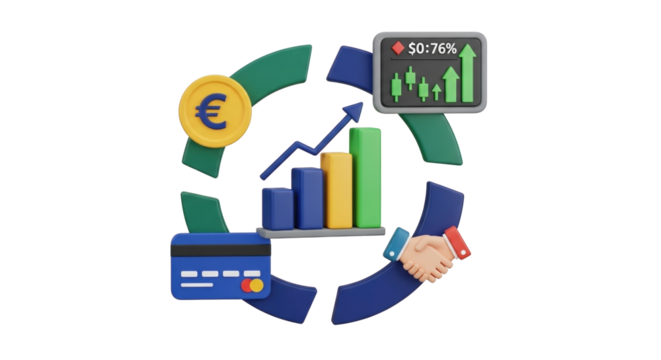 Banking, trading, investment, statistic 3D icon. Finance business concept