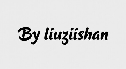 Simple, cursive text "By liuziishan" against a pale gray background. The text appears digitally created