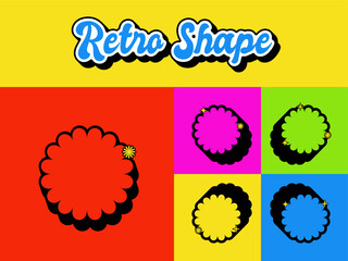 Set of Retro Vintage Shape Icon. Editable 70s Vector Shape. High Quality Vector Icon