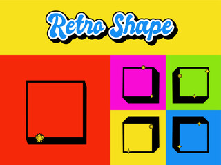 Set of Retro Vintage Shape Icon. Editable 70s Vector Shape. High Quality Vector Icon