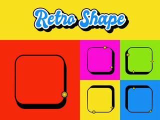 Set of Retro Vintage Shape Icon. Editable 70s Vector Shape. High Quality Vector Icon