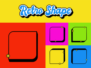 Set of Retro Vintage Shape Icon. Editable 70s Vector Shape. High Quality Vector Icon