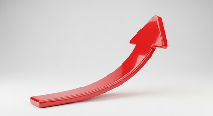 Red arrow moving up showing growth progress