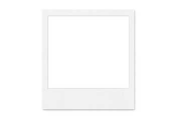 Empty instant camera print template with white frame, recalling vintage film memories and photo nostalgia