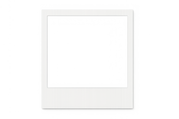 Empty instant camera print template with white frame, recalling vintage film memories and photo nostalgia