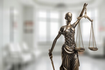 Legal and law statue of Justice with scales