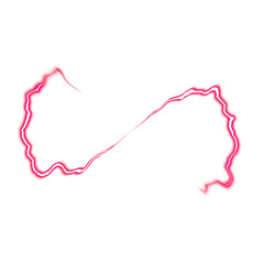 Red twin lightning connection on transparent background
