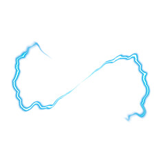 Blue twin lightning connection on transparent background
