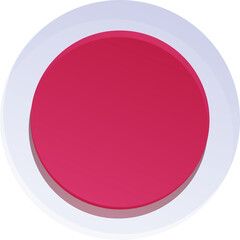 Crimson Circle With Subtle White Ring Accent Centered Against A Transparent Backdrop