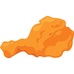 Crispy Golden Brown Fried Chicken Wing with Transparent Background Isolated Food Illustration