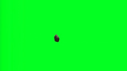 Green screen meteor moving in wards in multiple angles of approach
