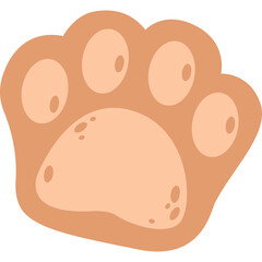 Cute Animal Paw Print With Brown Color And Transparent Background For Digital Design