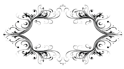 Fototapeta premium Elegant Ornamental Squiggle Frame Vector with Outline for Creative Designs