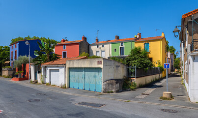 Colorful Facades of Urban Houses in Trentemoult, Nantes
