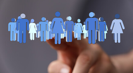 Abstract conceptual image depicting community, teamwork, and connection within a globalized digital...