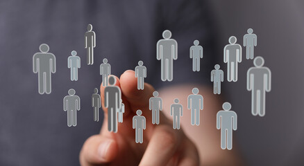 Abstract conceptual image depicting the idea of social network, teamwork, business collaboration,...