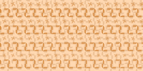 Beige Geometric Pattern Background with 3D Star Relief Effect