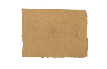 Torn brown cardboard paper piece isolated on white background, Torn sheets of paper, torn paper strips.paper PNG file clipart