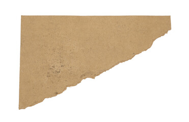 Torn Brown Paper, Ripped vintage paper background. Torn brown paper on white.