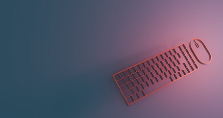 keyboard and mouse outline 3d wallpaper