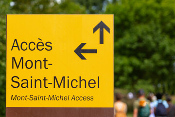 Mont-Saint-Michel Access Sign with Arrows © Taljat