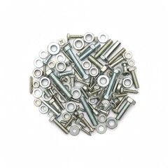 Metal Nuts and Bolts Isolated