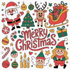 Fototapeta premium Cristmas day doodle 3