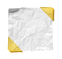 Obraz premium Piece of white torn edges paper ripped. White notepaper journal sticker. Real wrinkled notepad isolated 