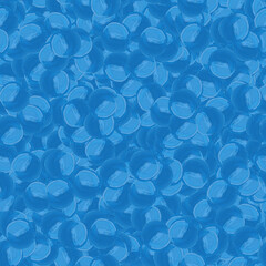 Hand-painted seamless pattern with abstract blue bubbles
