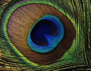 Obraz premium A Full-Screen Macro Texture of a Peacock Feather